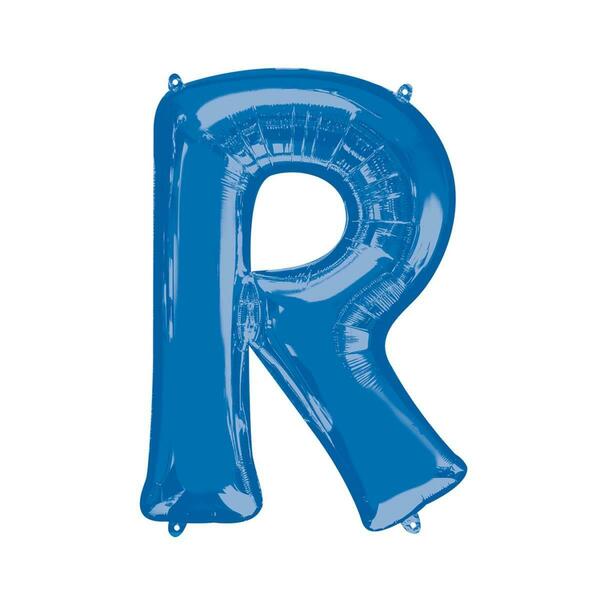 Anagram 32 in. Letter R Shape Foil Balloon Blue 86464